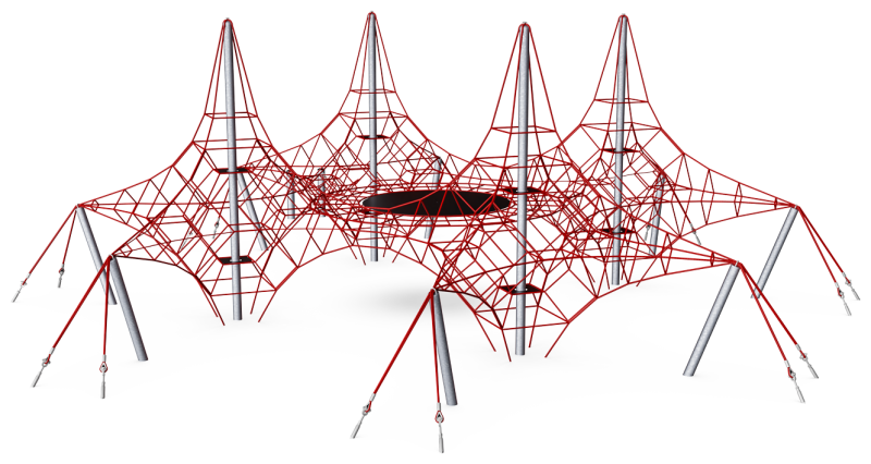 Red octogonal 4 mast + membrana COR10310