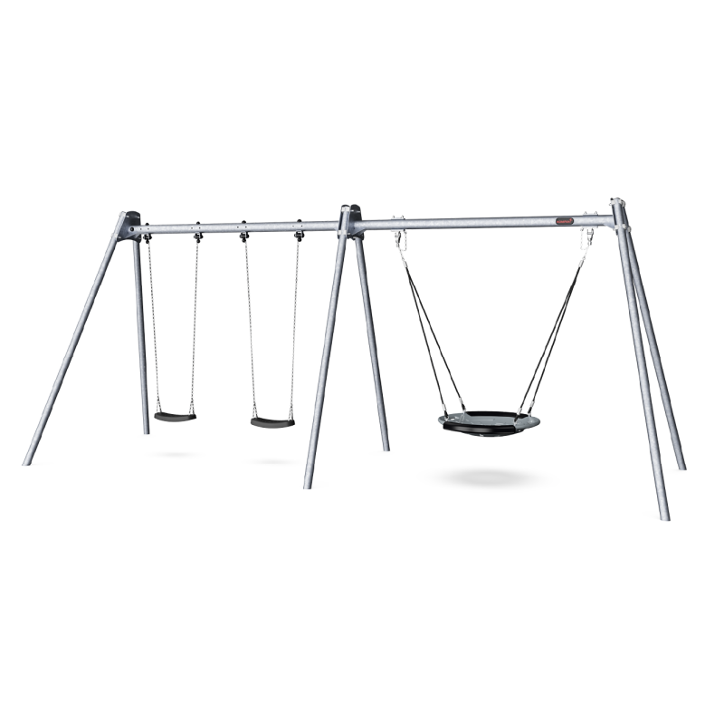 Columpio Combi 3 Acero Asiento nido Rígido H:2,5m KSW90063