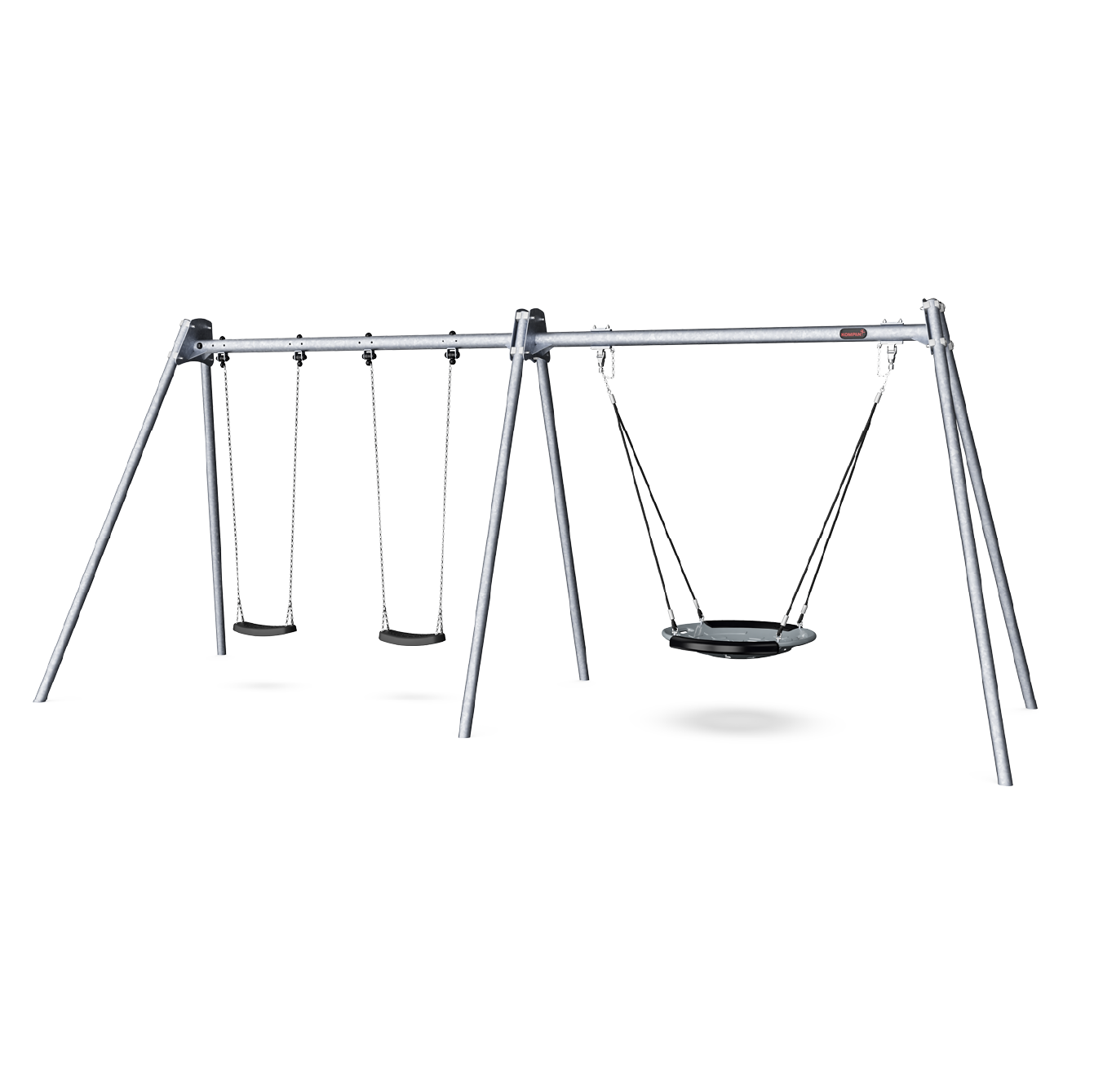 Columpio Combi 3 Acero Asiento nido Rígido H:2,5m KSW90063