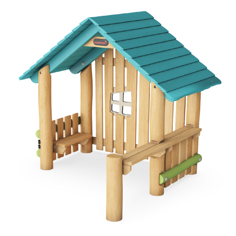 Casita con pared, faldón y escritorios NRO414