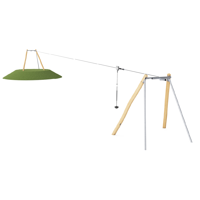 Tirolina, terreno inclinado, longitud 25m NRO874