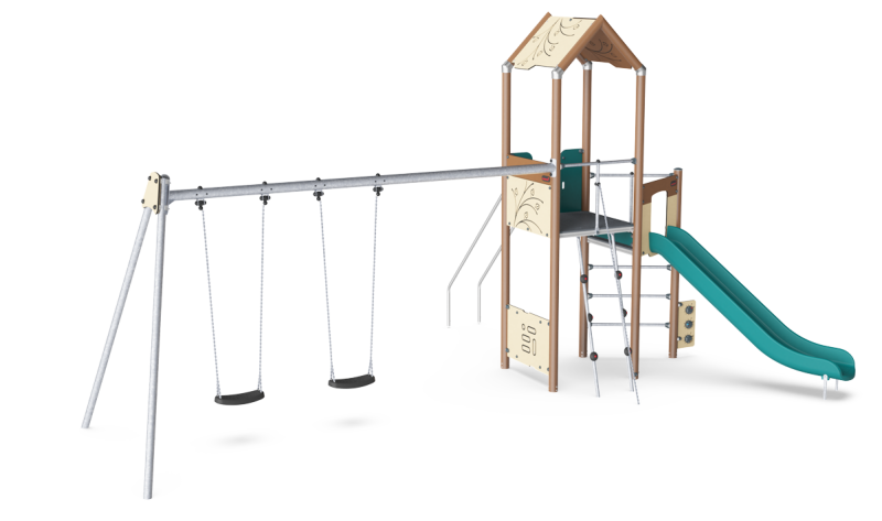 Torre de Juego con Columpio Doble PCM110721