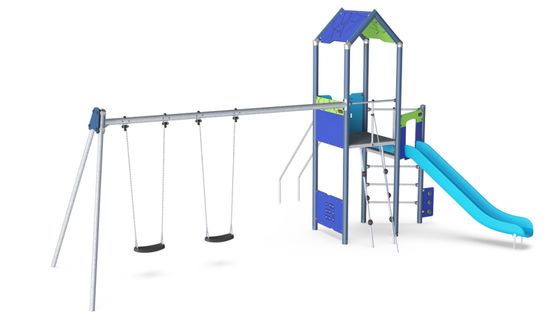 Torre de Juego con Columpio Doble PCM110721