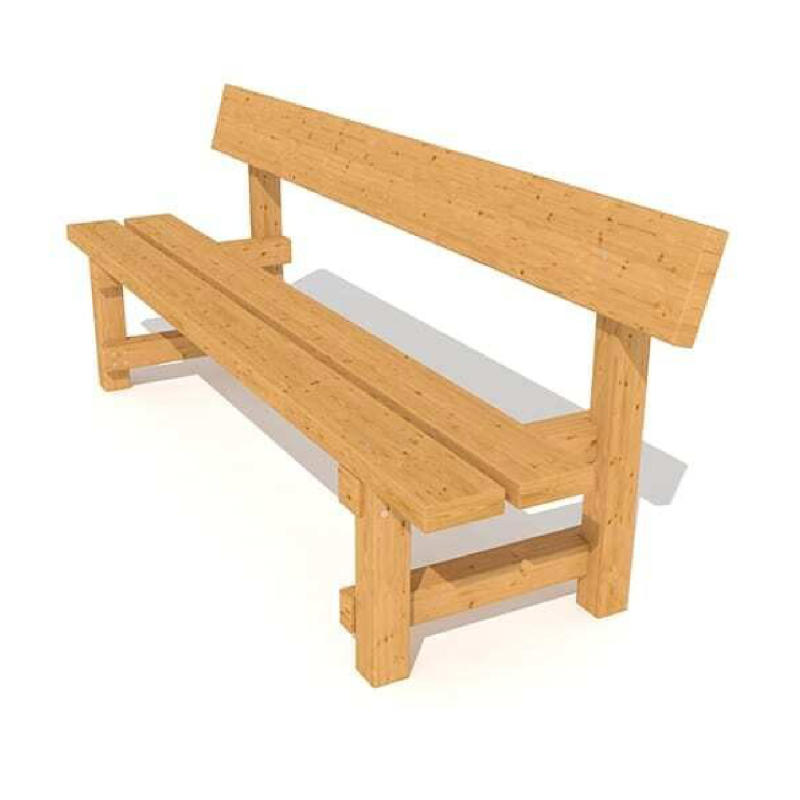 Banco Rústico de Madera Tratada en Autoclave R1252